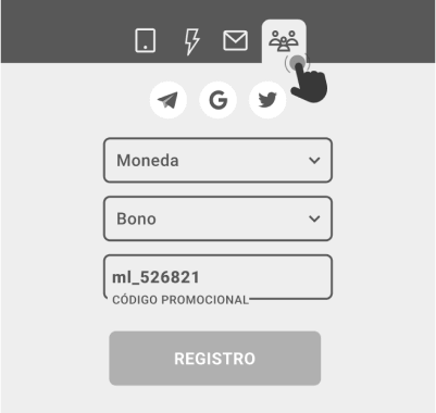 Registro a través de redes sociales Registro a través de redes sociales